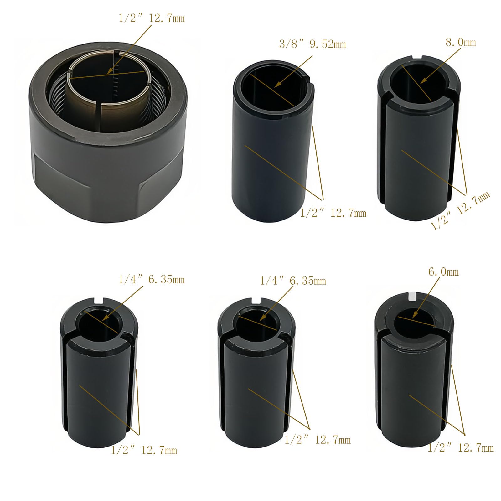 サイズXO 763629-0 Collet Chuck Nut Cone 1/2